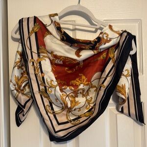 Elegant Baroque Print Silk Scarf